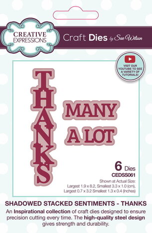 Creative Expressions Sue Wilson Craft Die Thanks (CEDSS061) Creative Expressions Sue Wilson Craft Die Thanks (CEDSS061)