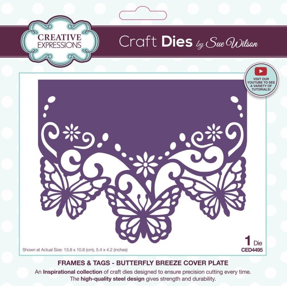 Creative Expressions Sue Wilson Craft Die Butterfly Breeze Cover Plate (CED4495)