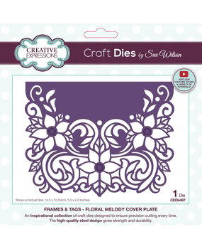 Creative Expressions Sue Wilson Craft Die Floral Melody Cover Plate (CED4497) Creative Expressions Sue Wilson Craft Die Floral Melody Cover Plate (CED4497)