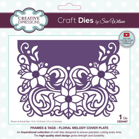 Creative Expressions Sue Wilson Craft Die Floral Melody Cover Plate (CED4497) Creative Expressions Sue Wilson Craft Die Floral Melody Cover Plate (CED4497)