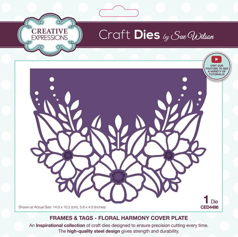 Creative Expressions Sue Wilson Craft Die Floral Harmony Cover Plate (CED4498)
