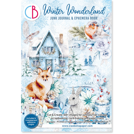 Ciao Bella Papercrafting Winter Wonderland A4 Junk Journal Ephemera Book (CBB001)