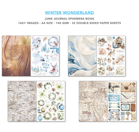 Ciao Bella Papercrafting Winter Wonderland A4 Junk Journal Ephemera Book (CBB001)