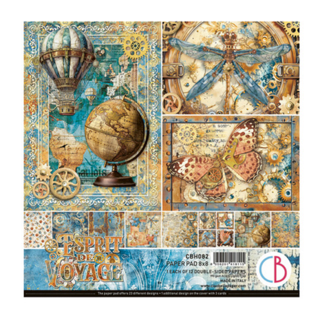 Ciao Bella Papercrafting Espirit de Voyage 8x8 Inch Paper Pad (CBH082)