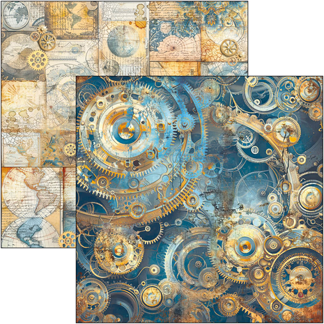 Ciao Bella Papercrafting Espirit de Voyage 12x12 Inch Patterns Pad (CBT082)