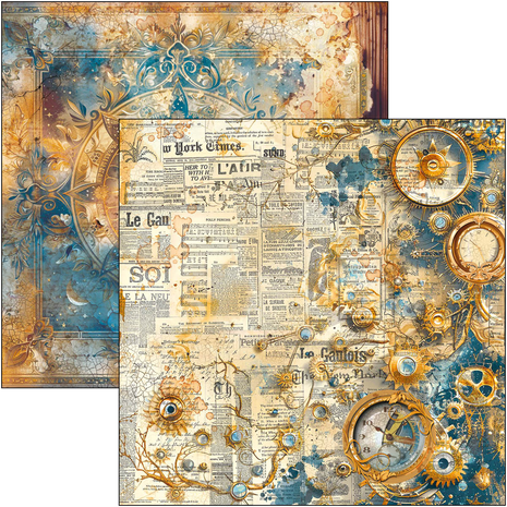 Ciao Bella Papercrafting Espirit de Voyage 12x12 Inch Patterns Pad (CBT082)