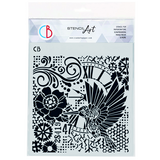 Ciao Bella Papercrafting Espirit de Voyage 8x8 Inch Masking Stencil Clockwork Whimsy (MS8-059)