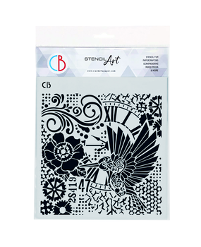 Ciao Bella Papercrafting Espirit de Voyage 8x8 Inch Masking Stencil Clockwork Whimsy (MS8-059) Ciao Bella Papercrafting Espirit de Voyage 8x8 Inch Masking Stencil Clockwork Whimsy (MS8-059)