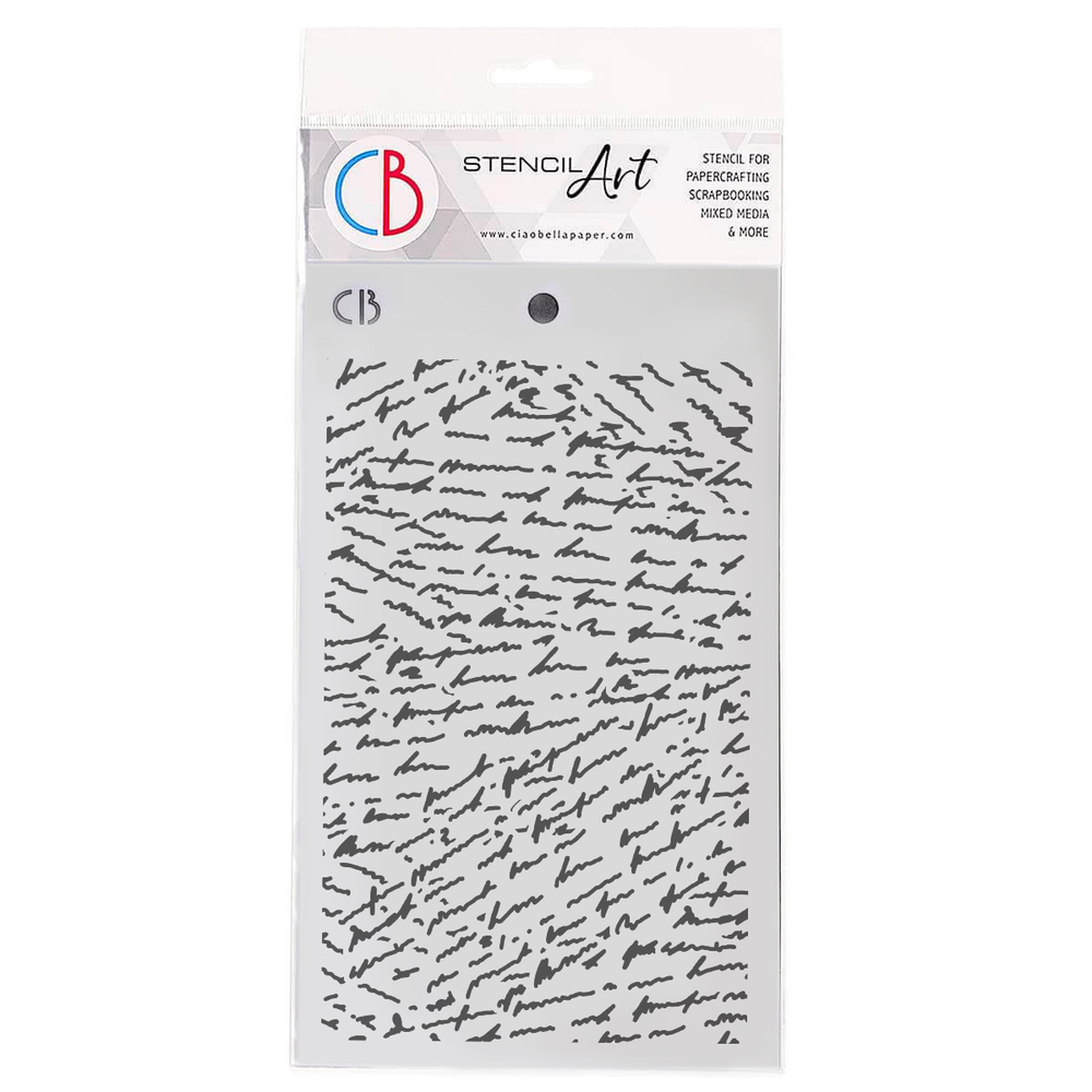 Ciao Bella Papercrafting Espirit de Voyage 5x8 Inch Masking Stencil Handwritten (MS134) Ciao Bella Papercrafting Espirit de Voyage 5x8 Inch Masking Stencil Handwritten (MS134)