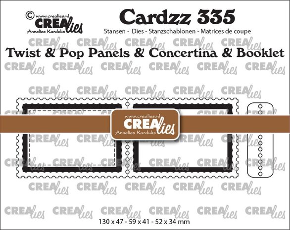 Crealies Cardzz Dies Twist & Pop Panels Concertina & Booklet A7 (CLCZ335)