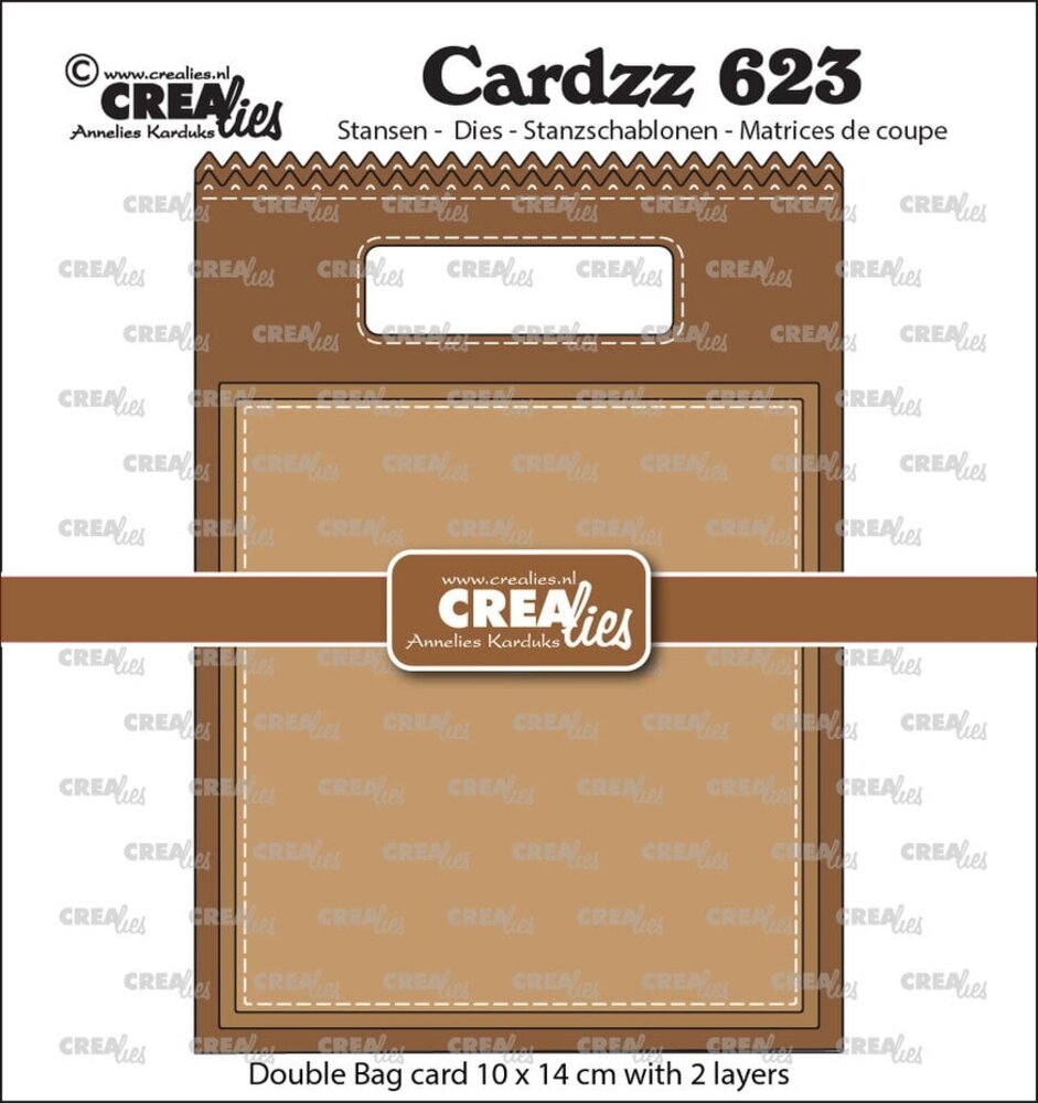 Crealies Cardzz Dies Double Card Bag (CLCZ623) Crealies Cardzz Dies Double Card Bag (CLCZ623)