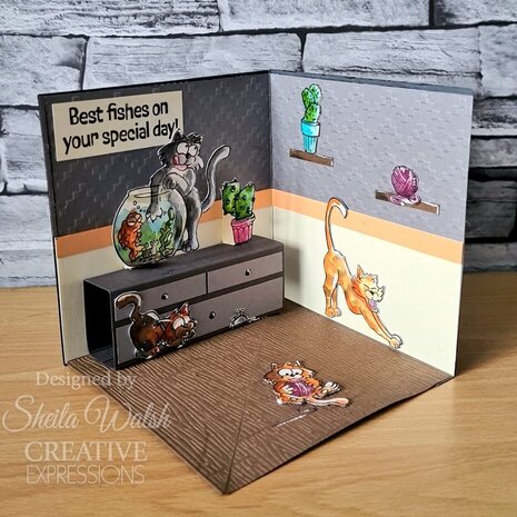 Creative Expressions Designer Boutique Clear Stamp A5 Feline Good! (UMSDB178)