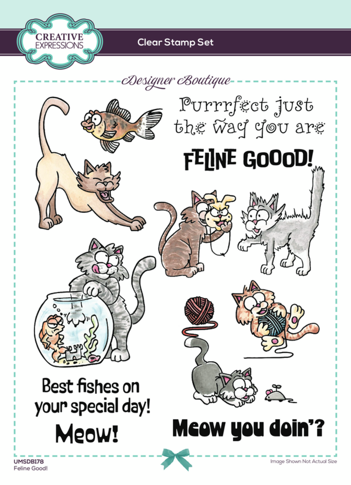 Creative Expressions Designer Boutique Clear Stamp A5 Feline Good! (UMSDB178)
