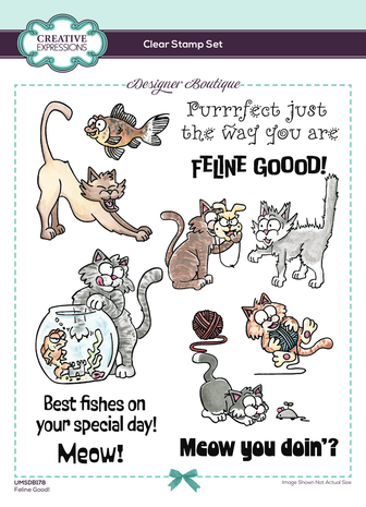 Creative Expressions Designer Boutique Clear Stamp A5 Feline Good! (UMSDB178)
