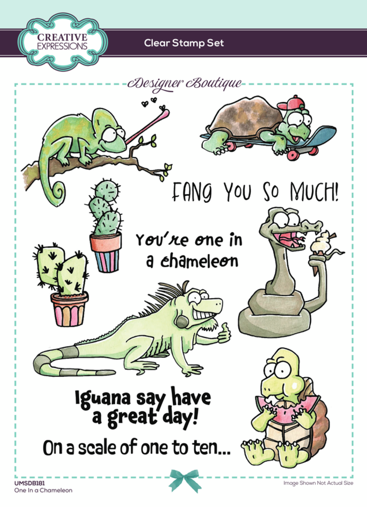 Creative Expressions Designer Boutique Clear Stamp A5 One In a Chameleon (UMSDB181)