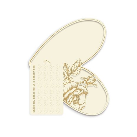 P13 Love Stories Light Chipboard Embellishments Shaker Base Heart (P13-LST-58)