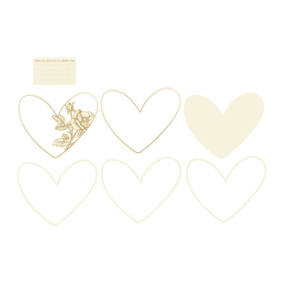 P13 Love Stories Light Chipboard Embellishments Shaker Base Heart (P13-LST-58)