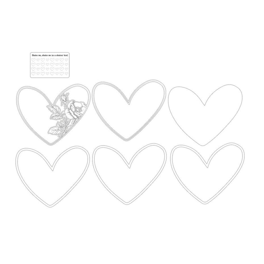 P13 Love Stories Light Chipboard Embellishments Shaker Base Heart (P13-LST-58)