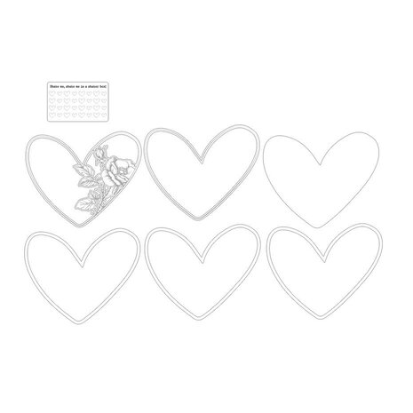 P13 Love Stories Light Chipboard Embellishments Shaker Base Heart (P13-LST-58)
