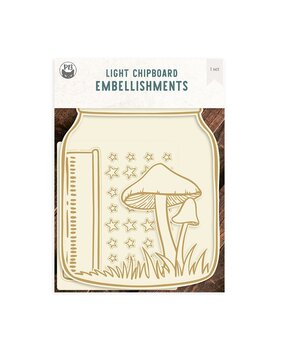 P13 Into the Woods Light Chipboard Embellishments Shaker Base Jar (P13-ITW-58)