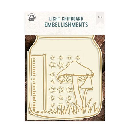 P13 Into the Woods Light Chipboard Embellishments Shaker Base Jar (P13-ITW-58)