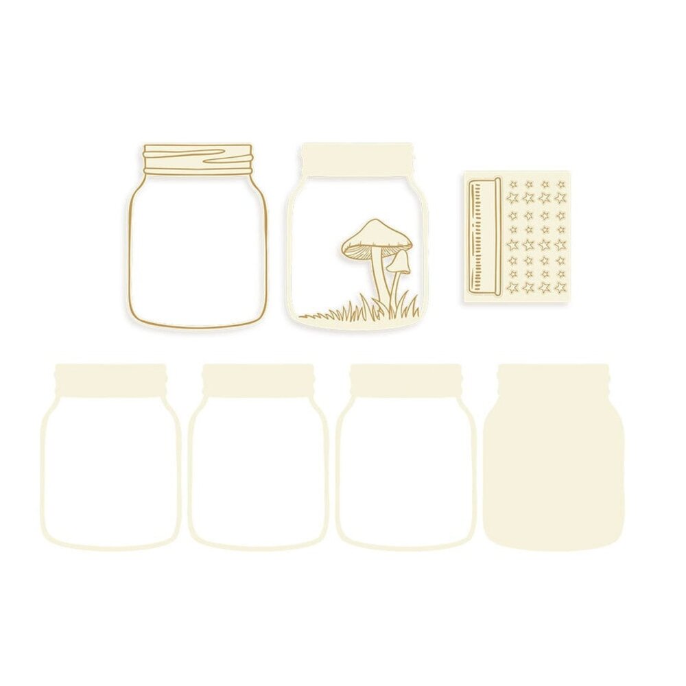P13 Into the Woods Light Chipboard Embellishments Shaker Base Jar (P13-ITW-58)