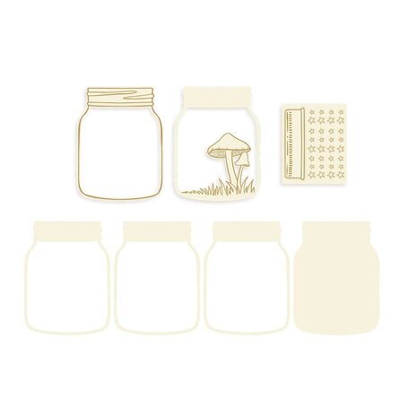 P13 Into the Woods Light Chipboard Embellishments Shaker Base Jar (P13-ITW-58)