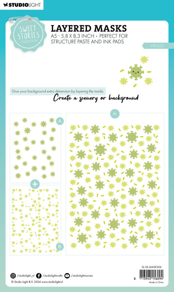 Studio Light Sweet Stories Masking Stencil Viruses (SL-SS-MASK304) Studio Light Sweet Stories Masking Stencil Viruses (SL-SS-MASK304)