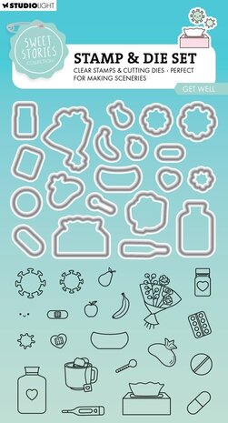 Studio Light Sweet Stories Stamp & Die Get Well (SL-SS-SCD86) Studio Light Sweet Stories Stamp & Die Get Well (SL-SS-SCD86)