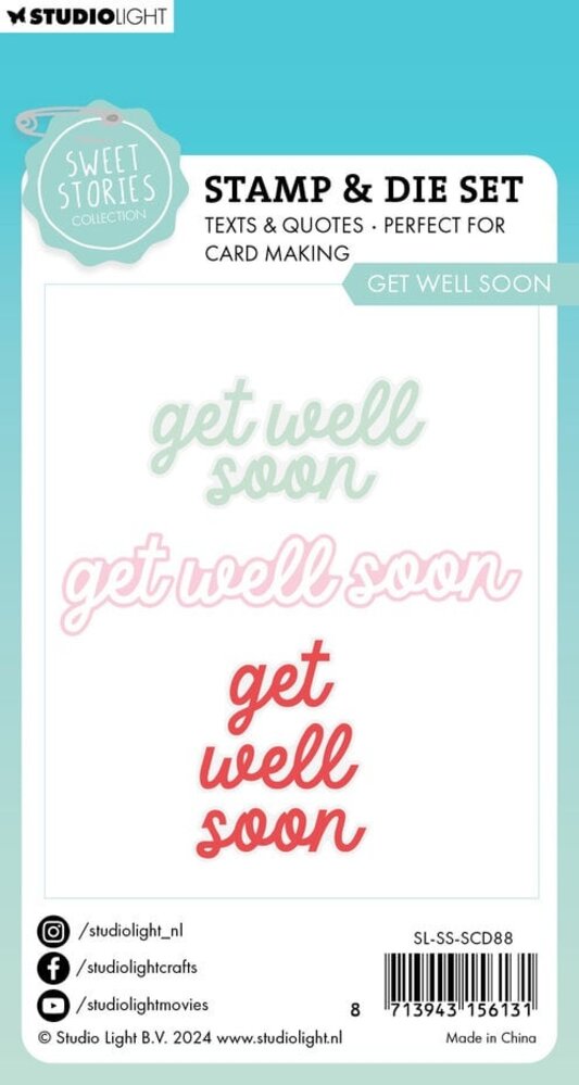 Studio Light Sweet Stories Stamp & Die Get Well Soon (SL-SS-SCD88) Studio Light Sweet Stories Stamp & Die Get Well Soon (SL-SS-SCD88)