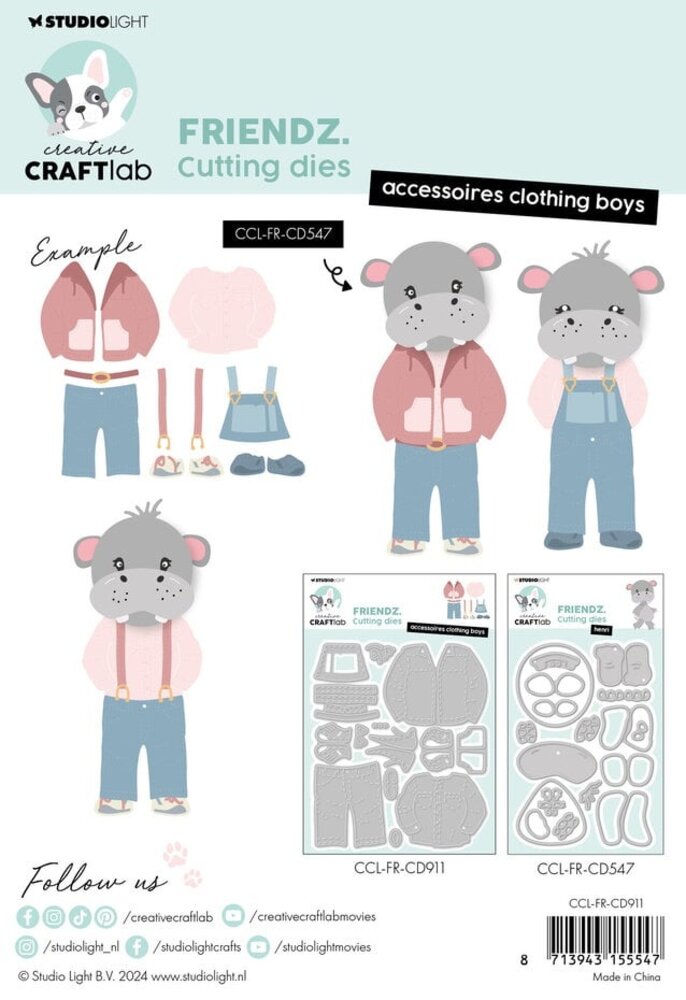 Creative Craftlab Friendz Dies Accessoires Clothing Boys (CCL-FR-CD911) Creative Craftlab Friendz Dies Accessoires Clothing Boys (CCL-FR-CD911)