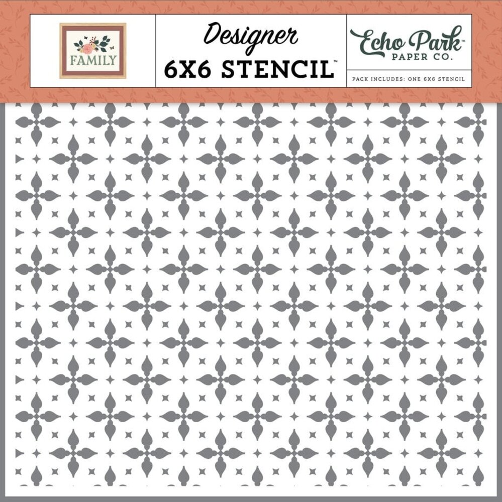 Echo Park Family Geometric Flower Stencil (FAM403034)