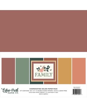 Echo Park Family 12x12 Inch Coordinating Solids Paper Pack (FAM403015)