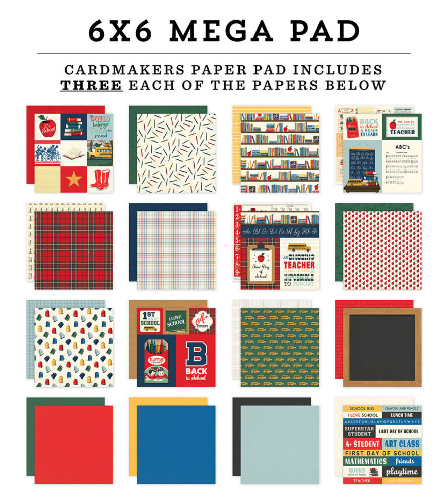 Carta Bella Back To School 6x6 Inch Mega Pad (CBBTS401031) Carta Bella Back To School 6x6 Inch Mega Pad (CBBTS401031)
