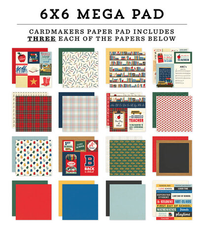 Carta Bella Back To School 6x6 Inch Mega Pad (CBBTS401031) Carta Bella Back To School 6x6 Inch Mega Pad (CBBTS401031)