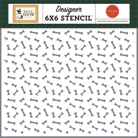 Carta Bella Best In Show Bow Wow Bones Stencil (CBBIS402033) Carta Bella Best In Show Bow Wow Bones Stencil (CBBIS402033)