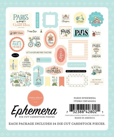 Carta Bella Paris Ephemera (CBP405024)