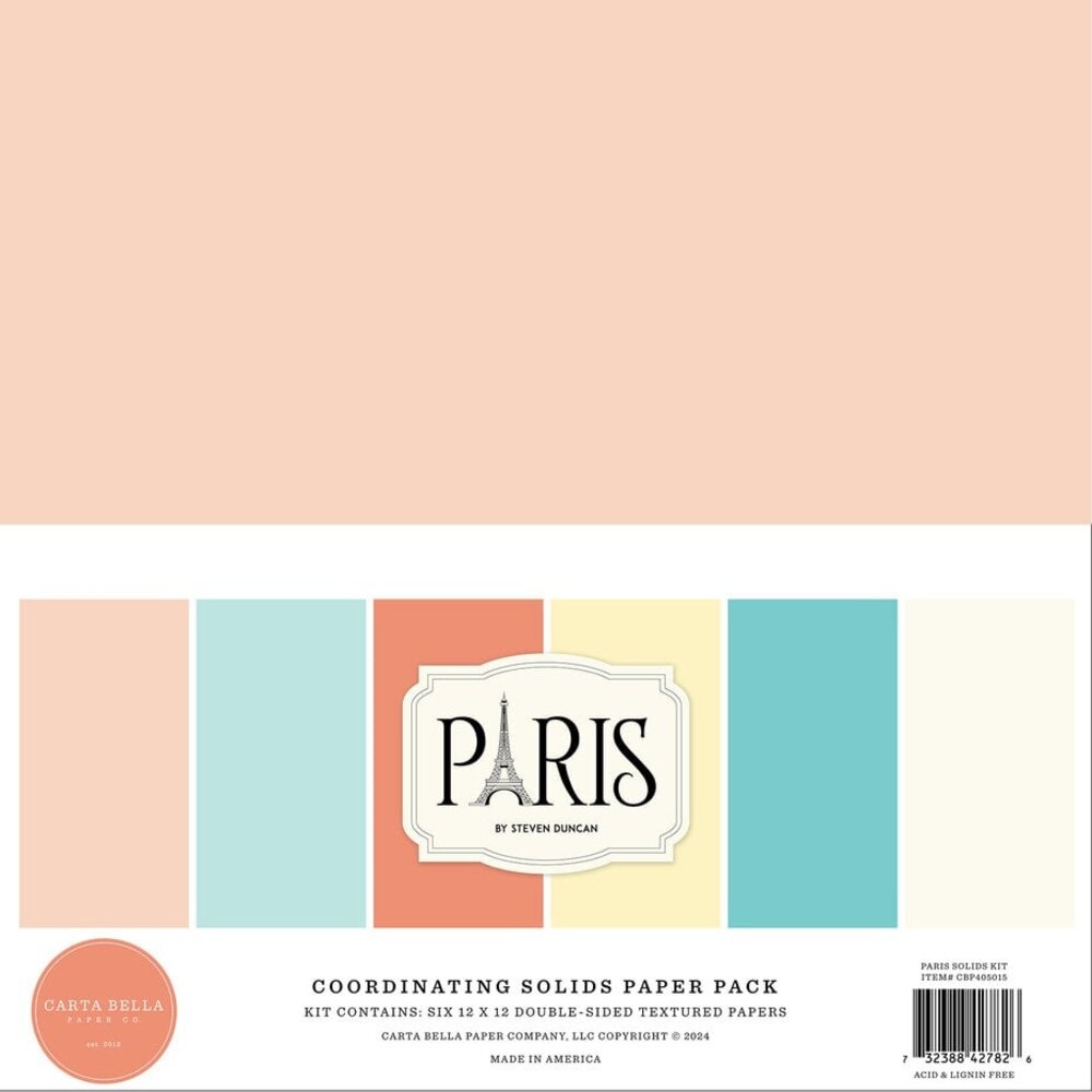 Carta Bella Paris 12x12 Inch Coordinating Solids Paper Pack (CBP405015) Carta Bella Paris 12x12 Inch Coordinating Solids Paper Pack (CBP405015)