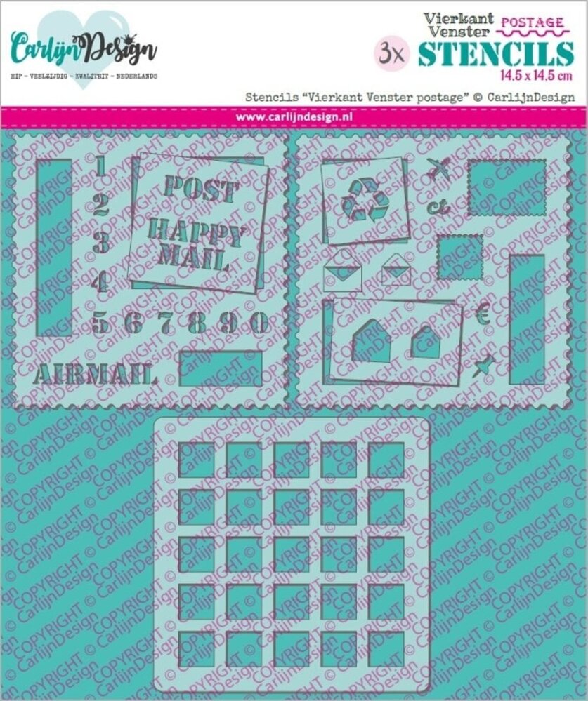 Carlijn Design Stencils Vierkant Venster Postage (CDSC-0038) Carlijn Design Stencils Vierkant Venster Postage (CDSC-0038)