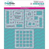 Carlijn Design Stencils Vierkant Venster Postage (CDSC-0038)
