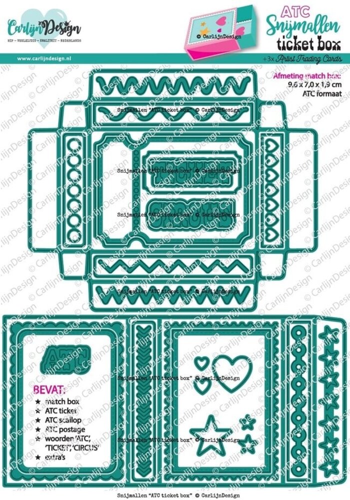 Carlijn Design Snijmallen ATC Ticket Box (CDSN-0283) Carlijn Design Snijmallen ATC Ticket Box (CDSN-0283)