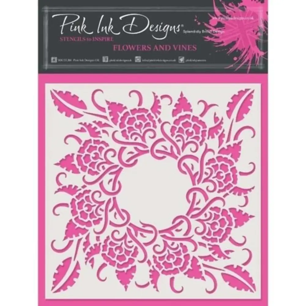 Pink Ink Designs Flowers & Vines 7x7 Inch Masking Stencil (PINKST018)