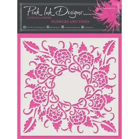 Pink Ink Designs Flowers & Vines 7x7 Inch Masking Stencil (PINKST018)