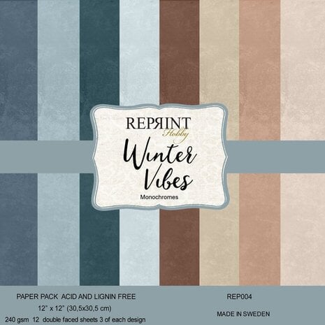 Reprint Winter Vibes 12x12 Inch Cardstock (REP004) Reprint Winter Vibes 12x12 Inch Cardstock (REP004)