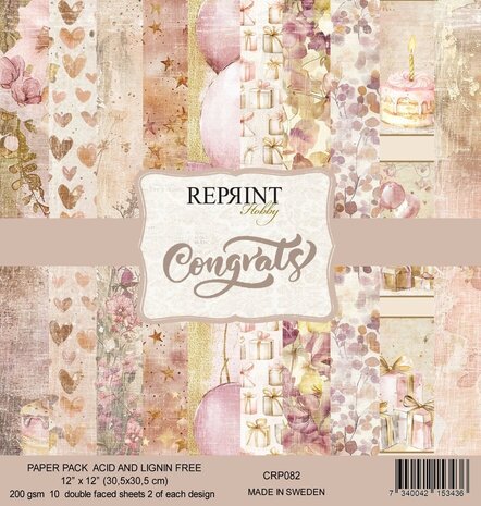 Reprint Congrats 12x12 Inch Paper Pack (CRP082) Reprint Congrats 12x12 Inch Paper Pack (CRP082)