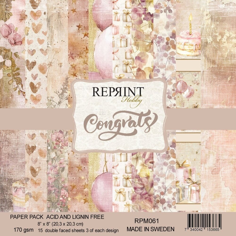 Reprint Congrats 8x8 Inch Paper Pack (RPM061) Reprint Congrats 8x8 Inch Paper Pack (RPM061)