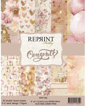 Reprint Congrats 6x6 Inch Paper Pack (RPP100) Reprint Congrats 6x6 Inch Paper Pack (RPP100)