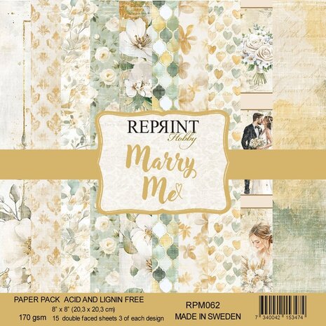 Reprint Marry Me 8x8 Inch Paper Pack (RPM062) Reprint Marry Me 8x8 Inch Paper Pack (RPM062)