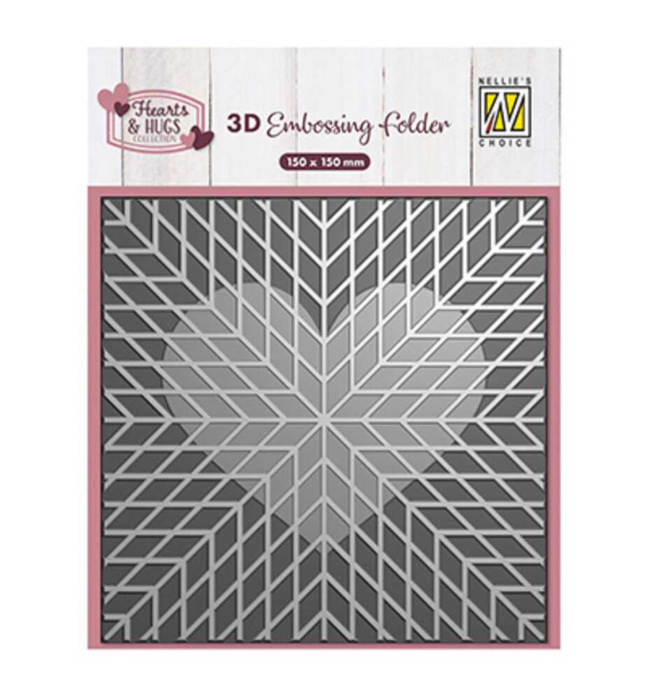 Nellie Snellen 3D Embossing Folder Geo Heart (EF3D0102) Nellie Snellen 3D Embossing Folder Geo Heart (EF3D0102)