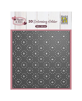 Nellie Snellen 3D Embossing Folder Hearts & Dots (EF3D0103) Nellie Snellen 3D Embossing Folder Hearts & Dots (EF3D0103)